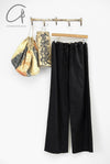 AVIVA JIFEI XUE drawstring trousers SS24-DP-BLK